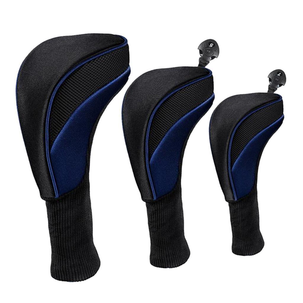6 Pieces Golf Wood Head Cover Fairway Driver Headcover Mesh Club Guard