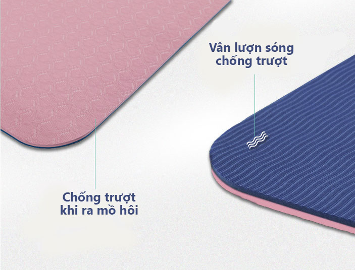 Thảm tập yoga định tuyến cao cấp DOPI DP1102-2 Chất liệu TPE siêu bám