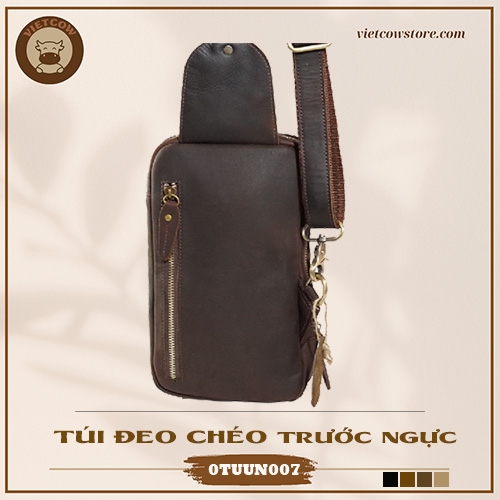Túi Đeo Chéo Da Bò Sáp, Túi Đeo Chéo Da Bò Thời Trang_VietCow_0TUUN007