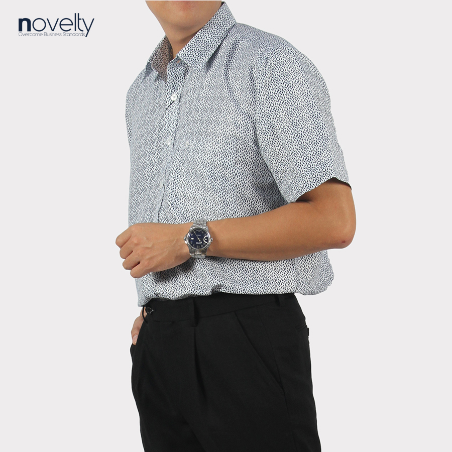 Áo sơ mi nam ngắn tay Novelty Casual hoa văn NSMMHTNSPB220509N