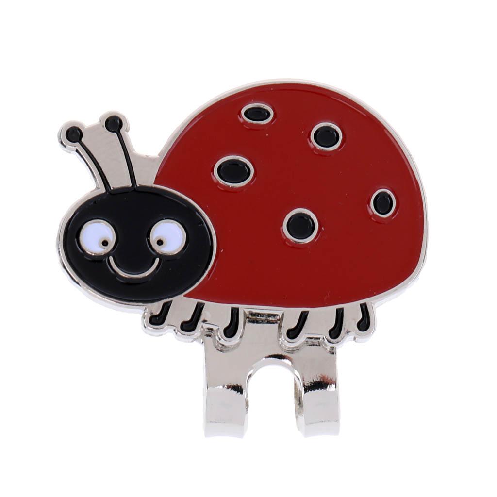 2Pcs Little Bee,Ladybird Pattern Magnetic Golf Ball Marker Clip On Golf Cap Visor Golf Accessory