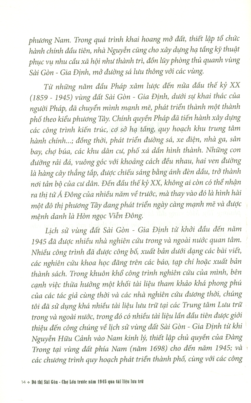 ĐÔ THỊ SÀI GÒN CHỢ LỚN TRƯỚC NĂM 1945 - QUA TÀI LIỆU LƯU TRỮ
