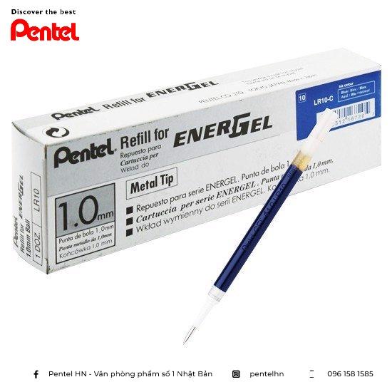 Ruột Bút Bi Nước Pentel LR10 Ngòi 1.0mm | Ngòi Bút Pentel Energel Chính Hãng | 3 Màu Mực Xanh/ Đen/ Đỏ |Siêu Nhanh Khô |