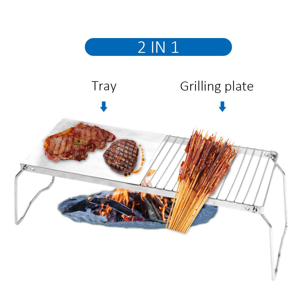 Kệ vỉ nướng ngoài trời bằng thép không gỉ dùng để nướng BBQ, đi cắm trại