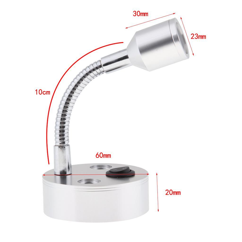 RV Boat 12V 1W LED Bedside Reading Light Wall Surface Mount
