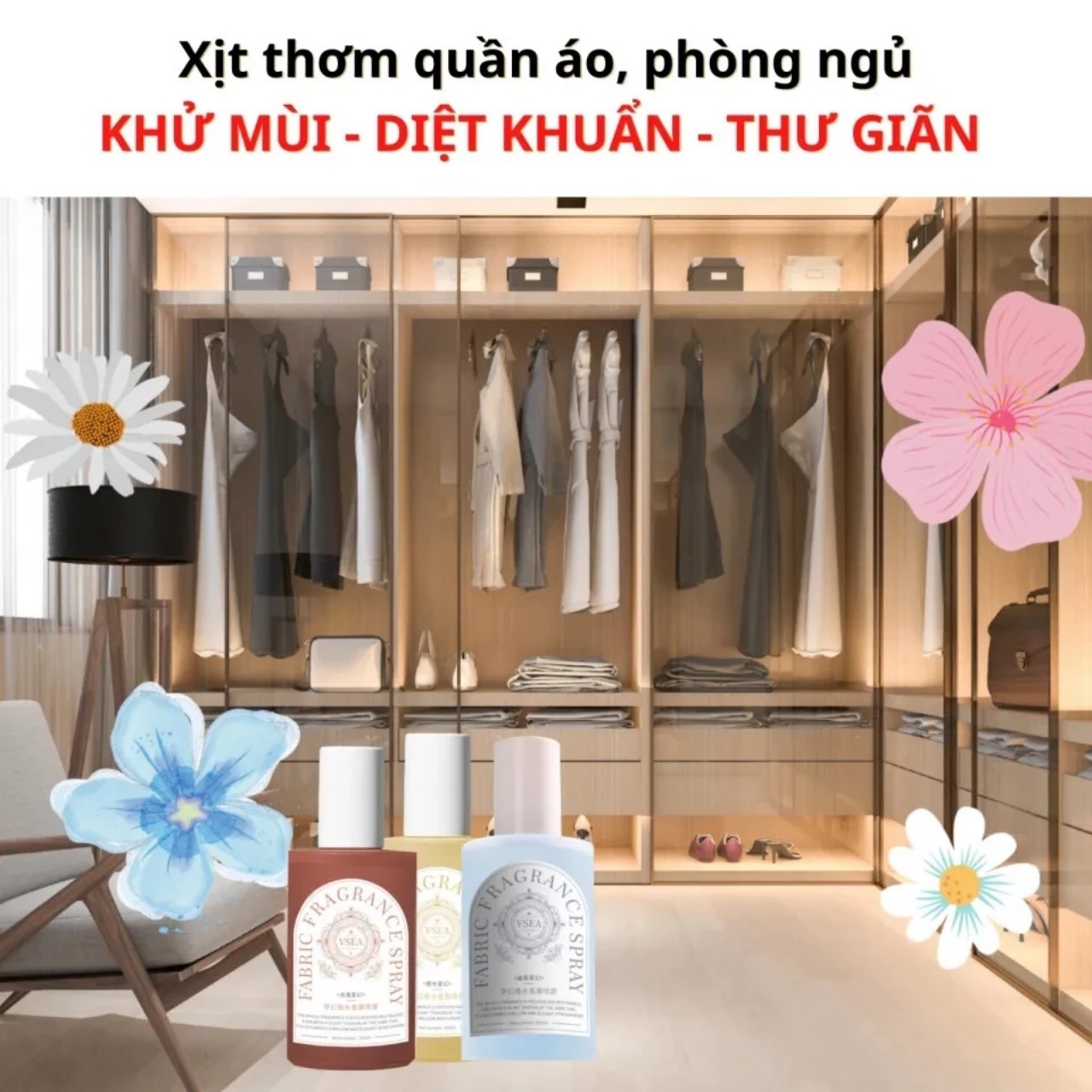 Set 3 Chai Xịt Thơm Quần Áo Giầy Dép Khử Mùi Hiệu Quả Thơm Mát Cả Ngày Dung Tích 200ml - HÀNG CHÍNH HÃNG MINIIN