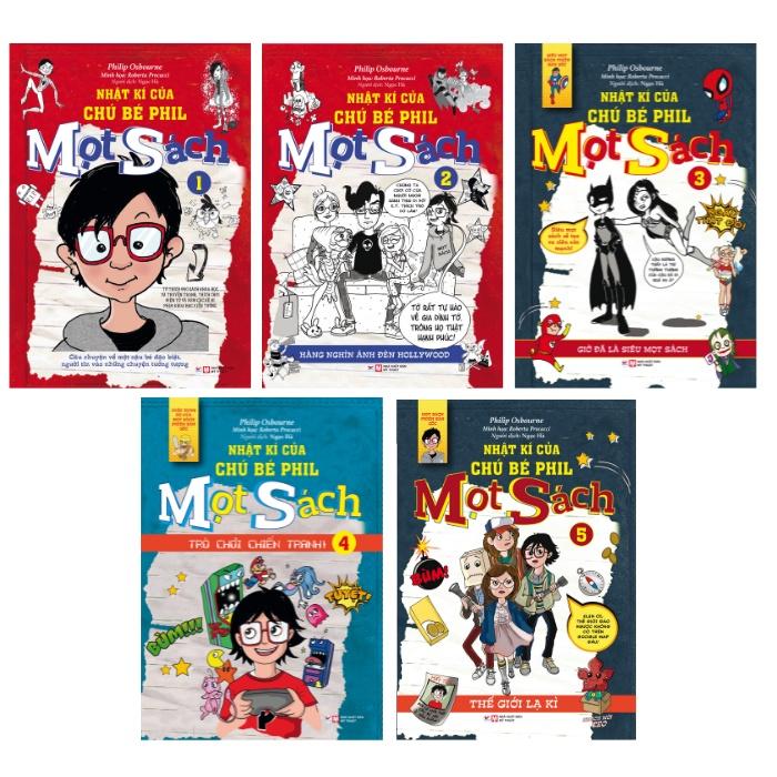 Combo Nhật Ký Chú Bé Phil Mọt Sách  - Tặng kèm 05 postcard độc quyền - Bản Quyền