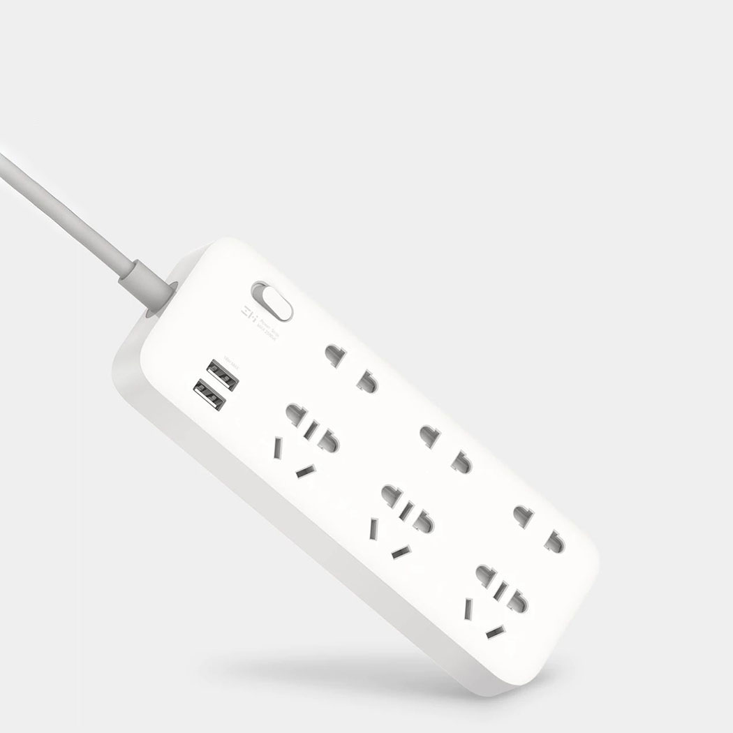 Ổ cắm điện Xiaomi Zmi CX05 6 cổng AC 2 cổng USB sạc nhanh tối đa 18W dài 1.8m - Hàng Nhập Khẩu