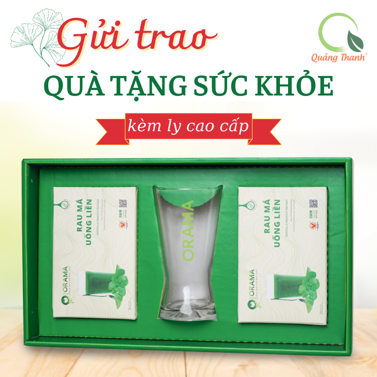 [CHÍNH HÃNG] Hộp Quà Tặng Sức Khỏe Xanh - gồm 2 Hộp Bột Rau Má Có Đường (20 gói x 15gr) Kèm Ly Thủy Tinh Cao Cấp, Tinh Tế, Tiện Lợi Dành Tặng Đối Tác, Người Thân - Rau Má Tươi Nguyên Chất, Tăng Cường Dinh Dưỡng