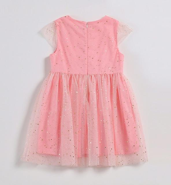 Váy voan hồng lấp lánh 2-8T