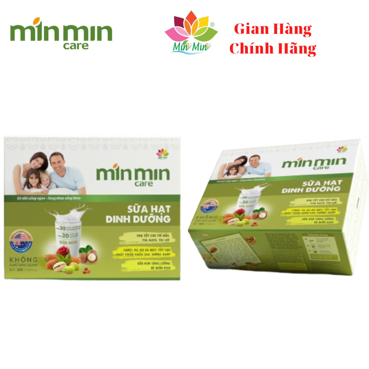 (1 Hộp 500Gr dạng gói)Sữa Hạt Dinh Dưỡng Min Min Care - Sữa Hạt Cho Mọi Lứa Tuổi