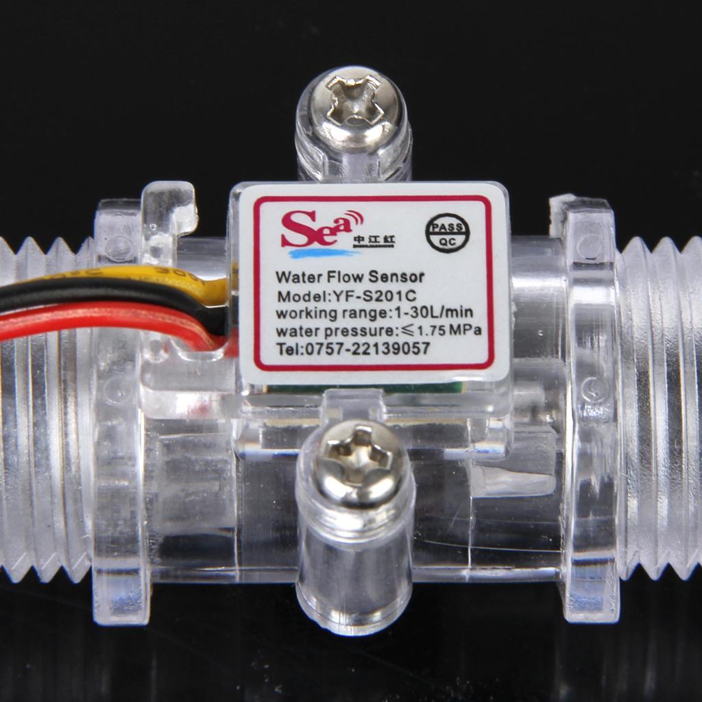 Water Flow Sensor Switch Flowmeter Hall Effect Counter Water control 1-30L/min