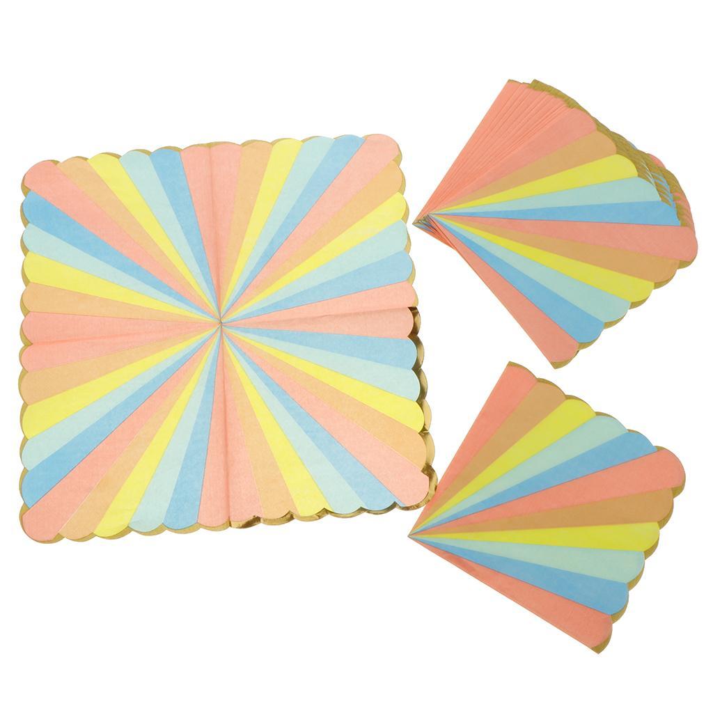 16 Pack Disposable Paper Napkins Wedding Birthday Party Tableware Colorful