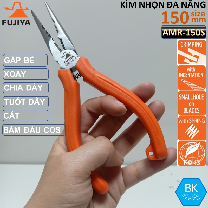 Kìm nhọn đa năng 6inch /150mm Fujiya AMR-150S Công nghệ Nhật Bản