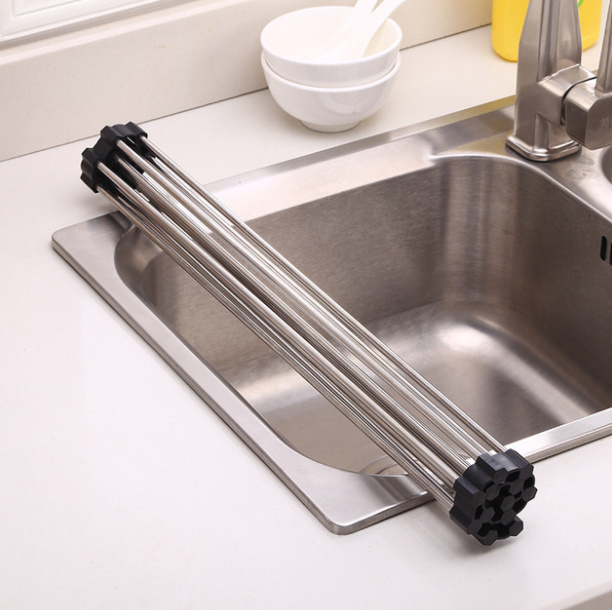 Kệ Chén Kim Loại Xếp Gọn Để Bồn Rửa Chén