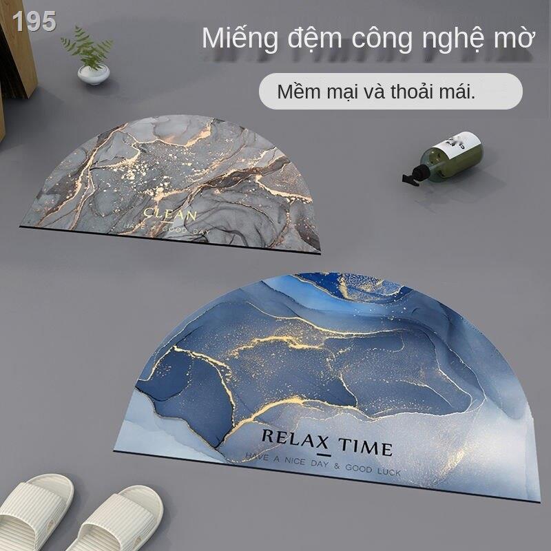 Diatom bùn phòng tắm hình bán nguyệt thảm trải sàn nhà khô nhanh chống trượt cửa mềm