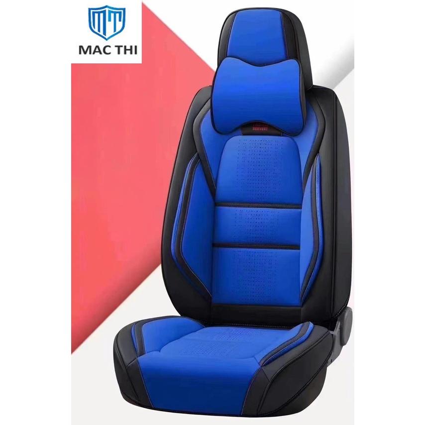 Bộ 5 ghế lót ô tô, Mẫu đủ mảu 7 sự lựa chọn, thêm 2 gối, chất da cao cấp, May đường vân dập nổi 3D xu hướng thể thao