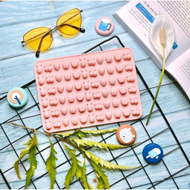 Khuôn 3D Silicone Hình 66 Trái Cây Nhỏ Trang Trí Bánh Dụng Cụ Fondant Chocolate Cookies