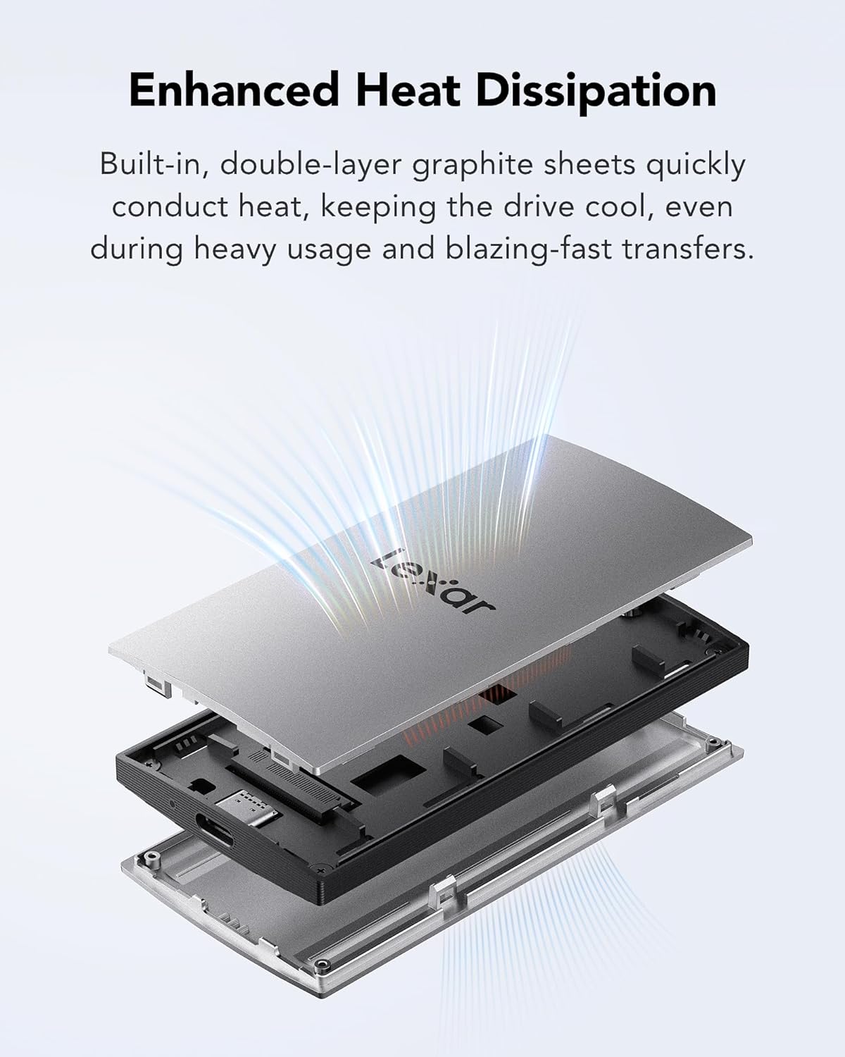 Ổ cứng gắn ngoài SSD LEXAR ES3 PORTABLE SSD 1TB (LES3XXX001T-RNSNG) - Hàng Chính Hãng