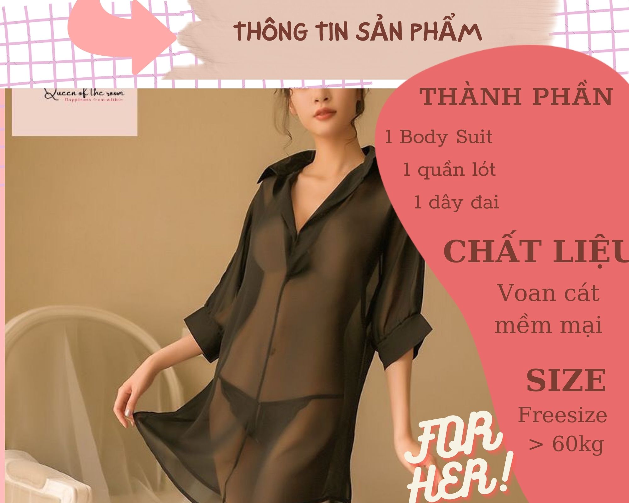 Áo sơ mi trắng dáng dài ( sơ mi ngủ )