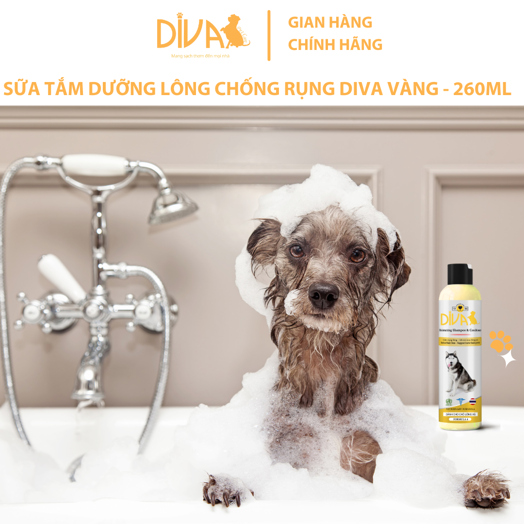 SỮA TẮM DƯỠNG LÔNG GIẢM RỤNG DIVA VÀNG 260ML