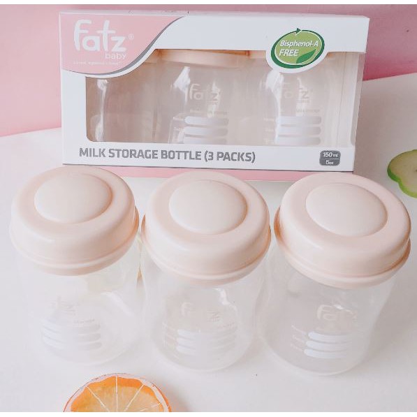 Bộ 3 Bình Đựng Trữ Sữa Fatz Baby Hàn Quốc (Xanh- Hồng) FB0120N - Dung Tích 150ml- Chất Liệu Nhựa Không BPA An Toàn Cho Bé 