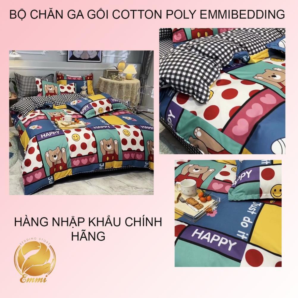 Bộ chăn ga gối , coton poly họa tiết mới đáng yêu đủ size miễn phí bo chun