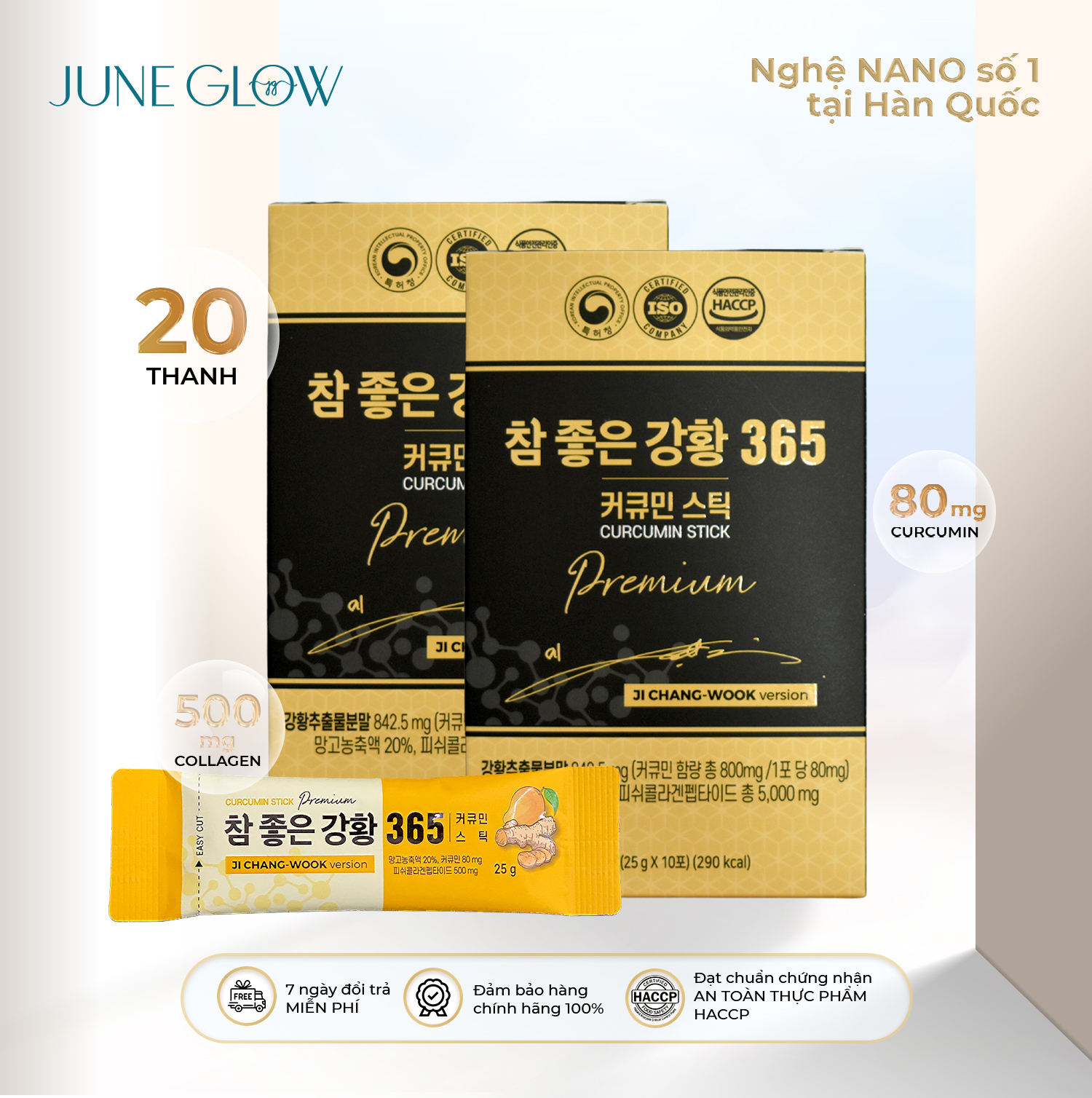 [Combo thạch nghệ NANO 365] 2 hộp thạch nghệ Nano 365 Cpllagen Premium 20 thanh