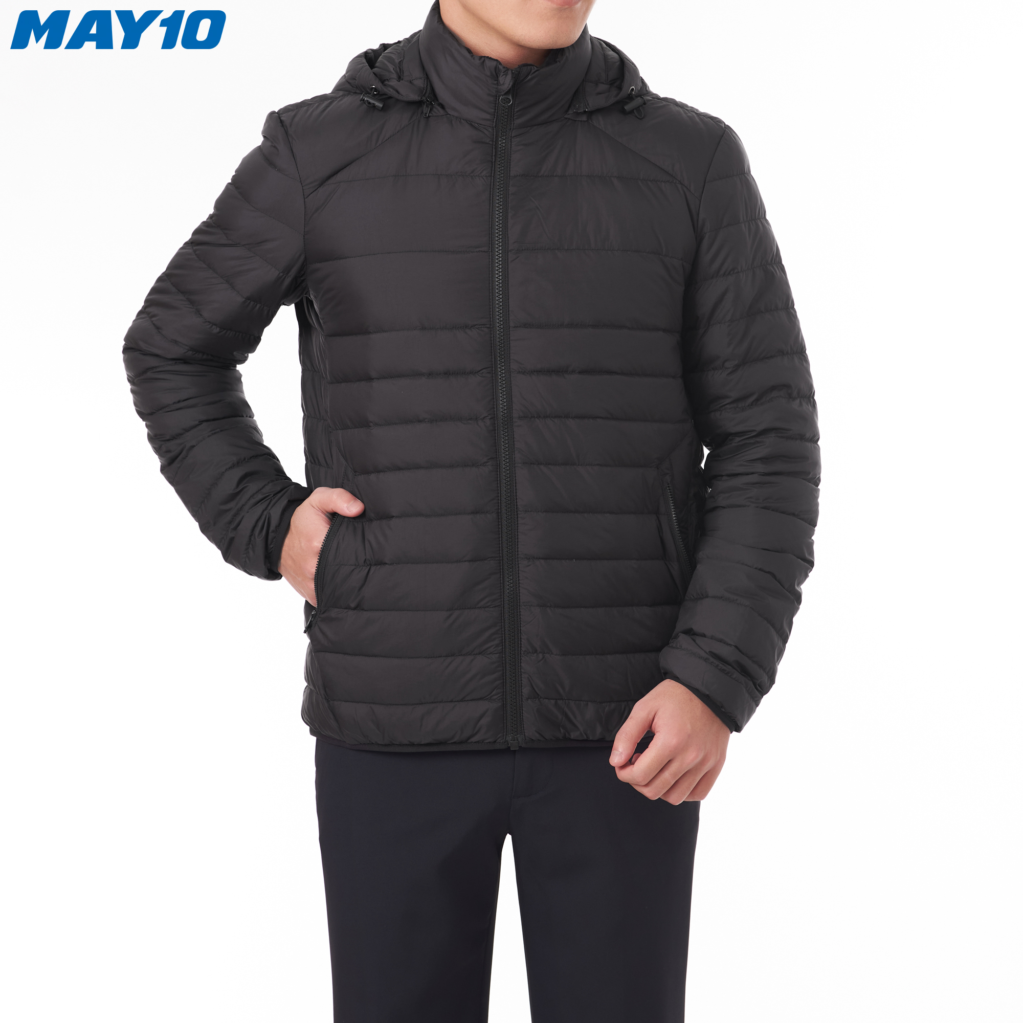 Áo khoác Jacket lông vũ nam (có mũ)  May 10 mã 030120487 BLACK