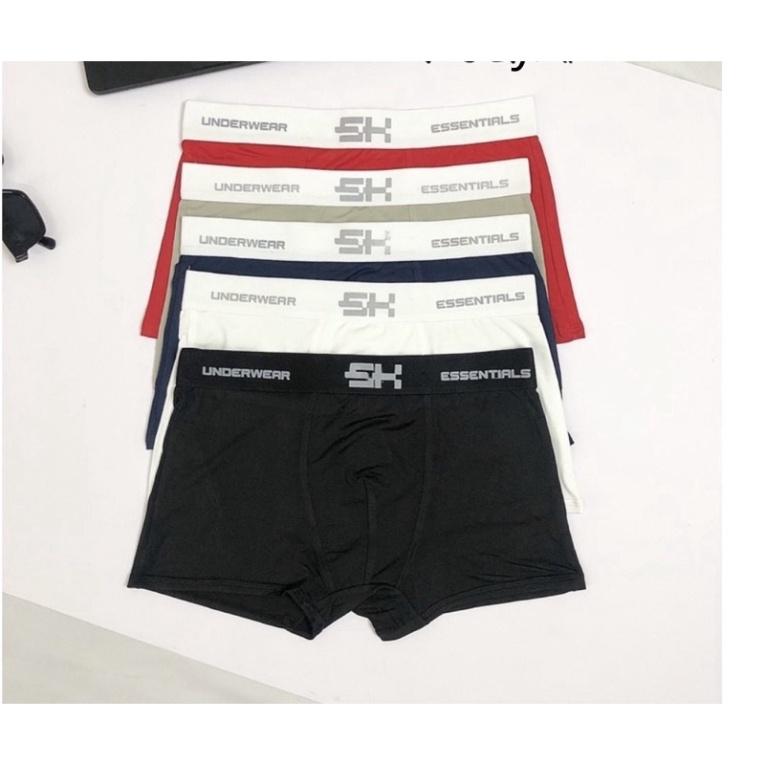 Hộp 4 Quần Sịp Đùi Nam SH cao cấp, Quần Lót Nam Kiểu Boxer chất vải thun lạnh Co giản 4 chiều co size 80-100kg