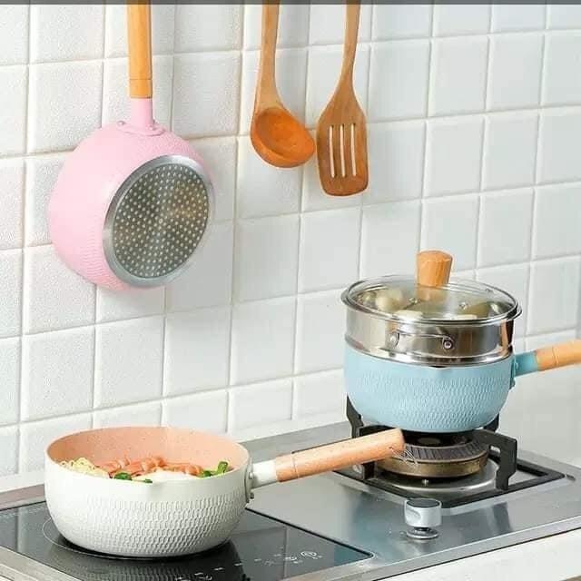 Chảo vân đá chống dính Ceramic sâu lòng 18Cm