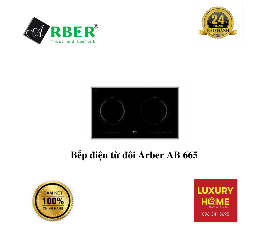 Bếp điện từ đôi Arber AB 665 - Hàng chính hãng