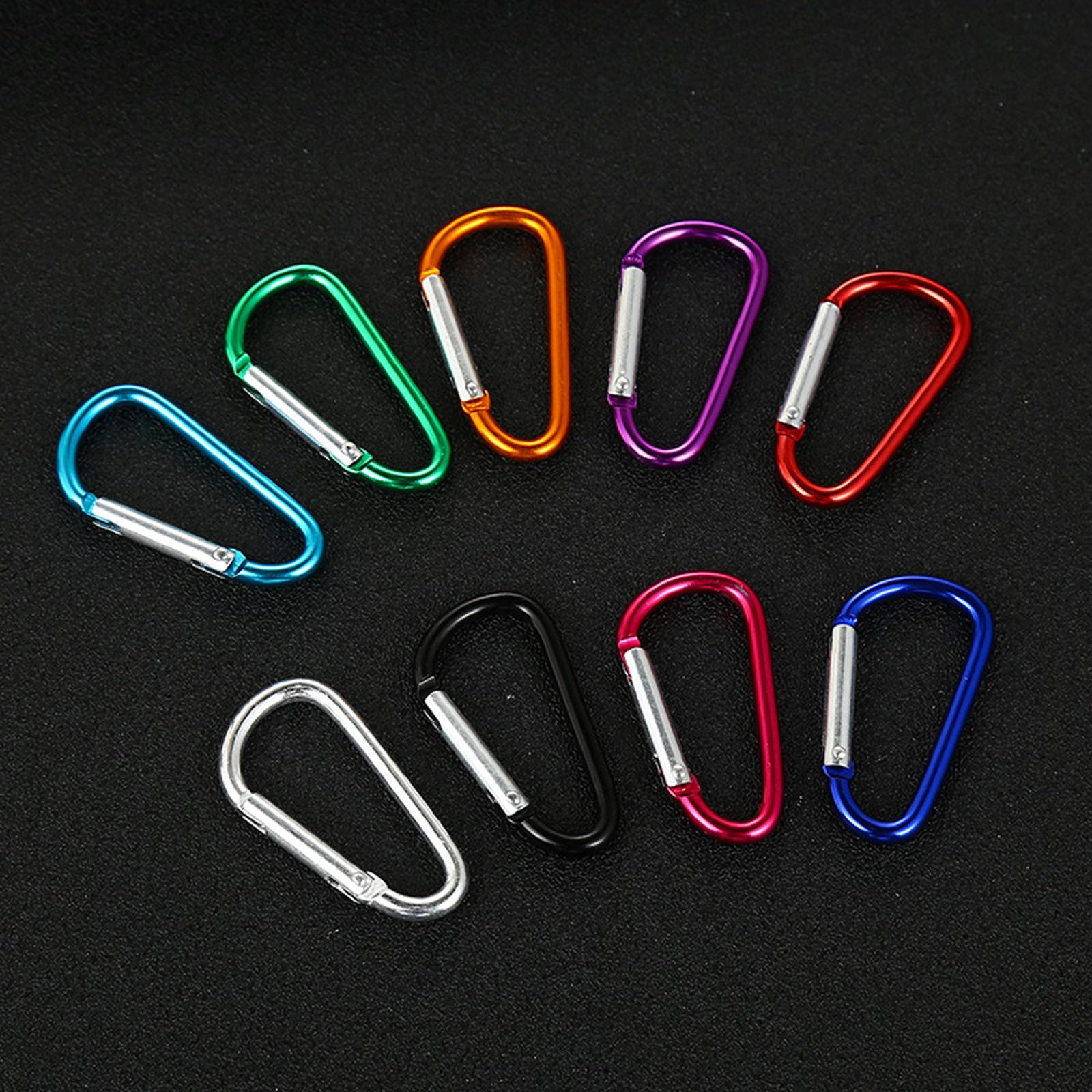 10Pcs D Shaped Carabiners Small Snap Hook Carabiner Clip for Backpack Bag