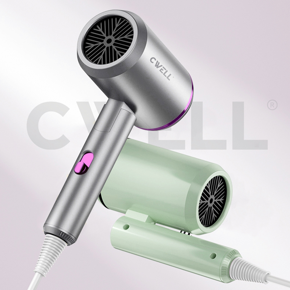 Máy sấy tóc mini gập gọn CWell C05HD, máy sấy tóc công suất lớn 1800W, kiểu dáng mới