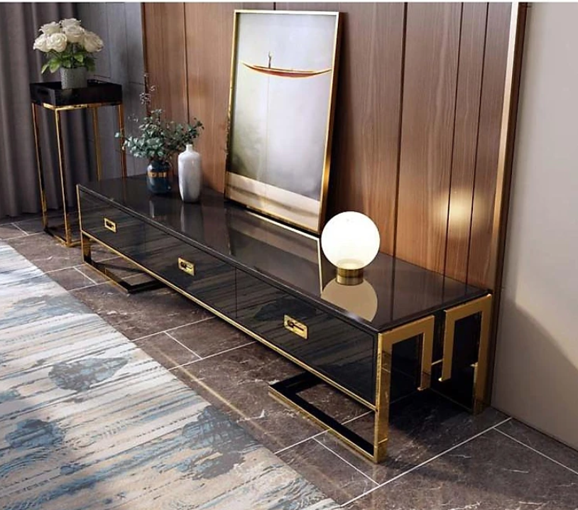Bàn Trà Và Kệ Tivi Mặt Đá Nhập Khẩu Tundo HHP-SET616-20 Hiện Đại
