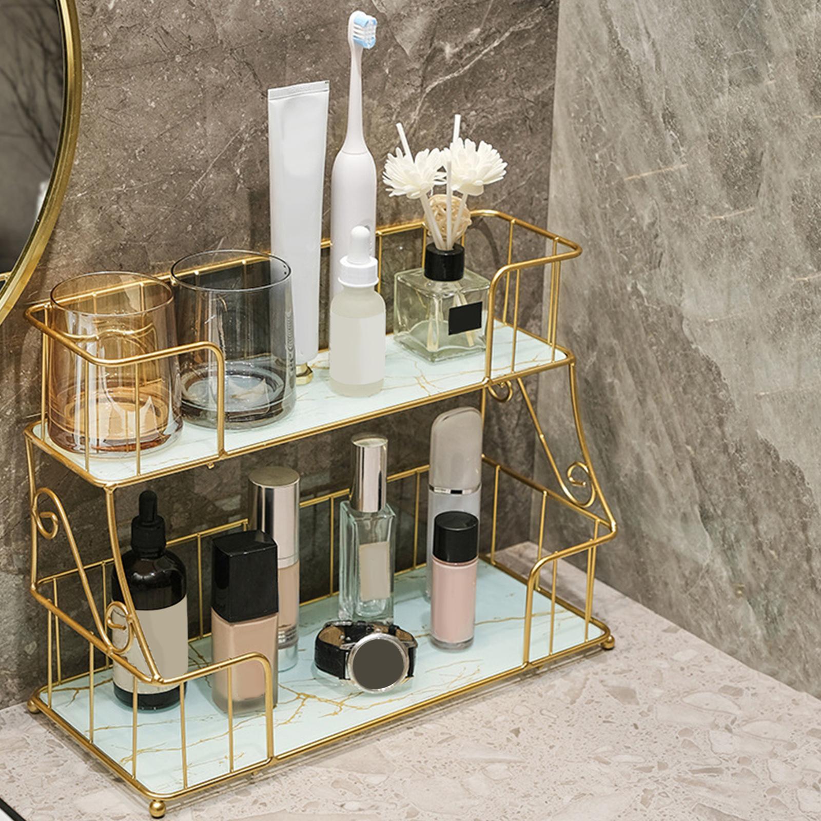 Bathroom Organizer Rack Shower Caddy Shelf Makeup Storage Rack Coutertop White