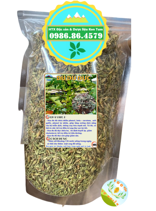 Đặc Sản Kon Tum - Hoa đu đủ đực khô hỗ trợ tiểu đường hiệu quả - Bịch 500g- OCOP 3 Sao