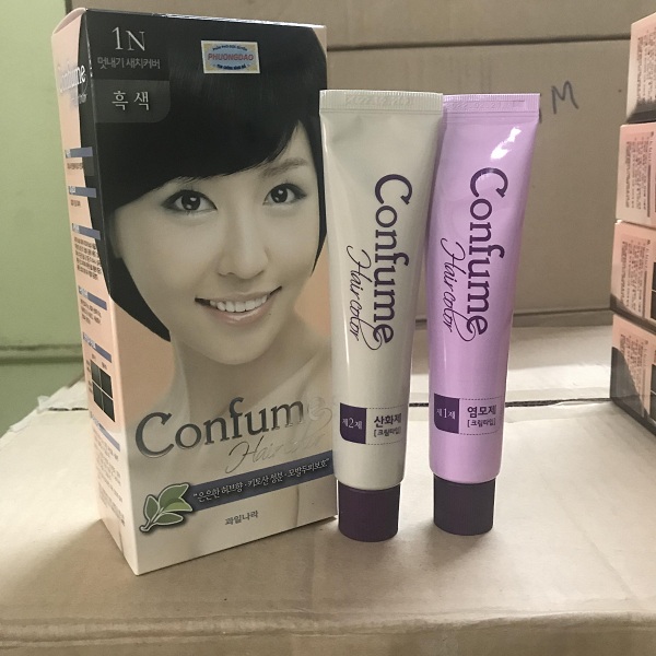 Nhuộm thảo dược phủ bạc thời trang  Welcos confume hair color 1N (Màu đen)    2 x 60g