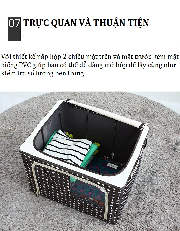 COMBO 2 TÚI ĐỰNG QUẦN ÁO KHUNG THÉP 56L-LIVING BOX 56L
