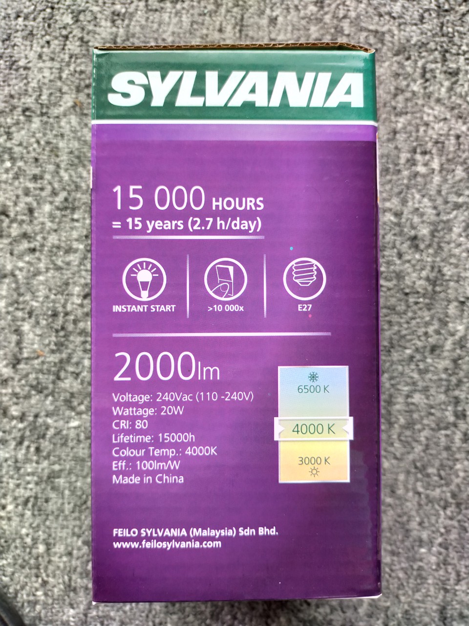 BÓNG ĐÈN LED BULB TRỤ SYLVANIA ĐẾ NHÔM NGUYÊN KHỐI E27 20W ÁNH SÁNG TRUNG TÍNH 4000K - - TIẾT KIỆM ĐIỆN NĂNG