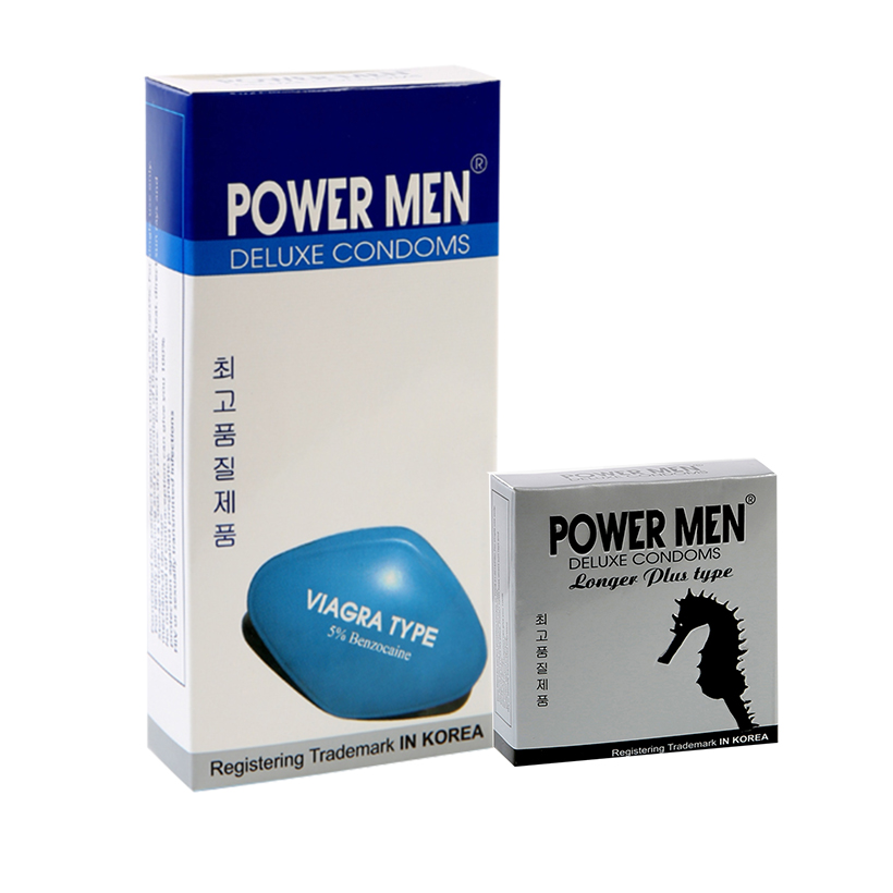 Combo Bao cao su Powermen hộp 12 chiếc và Longer Plus 3 Chiếc