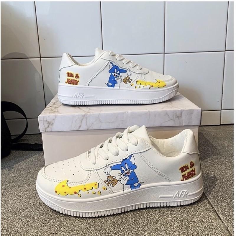 Giày thể thao sneakers nữ tom & jerry độn đế siêu hot hit
