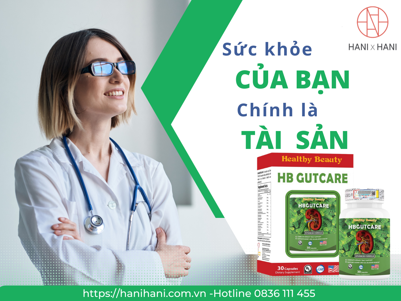 [CHÍNH HÃNG] Viên uống HB Gutcare hỗ trợ đào thải Acid Uric nhập khẩu Mỹ lọ 30 viên 