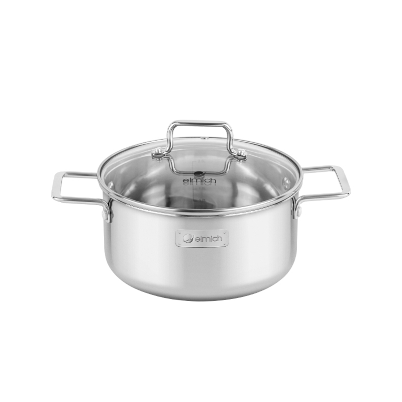 Bộ Nồi Chảo Inox Liền Khối Elmich Trimax XR EL-8075 size 16, 20, 22 chảo 26cm