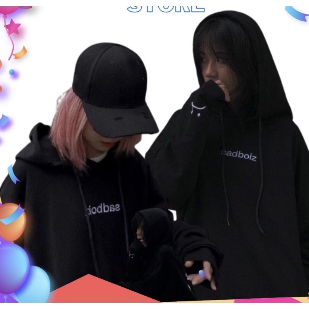 Áo Khoác Hoodie Nỉ SAD.BOY Unisex Nam Nữ Form Rộng Ulzzang