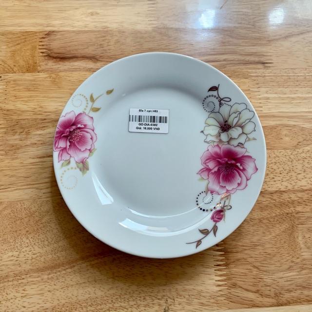 Đĩa sành in bông,đĩa 7 cạn H53