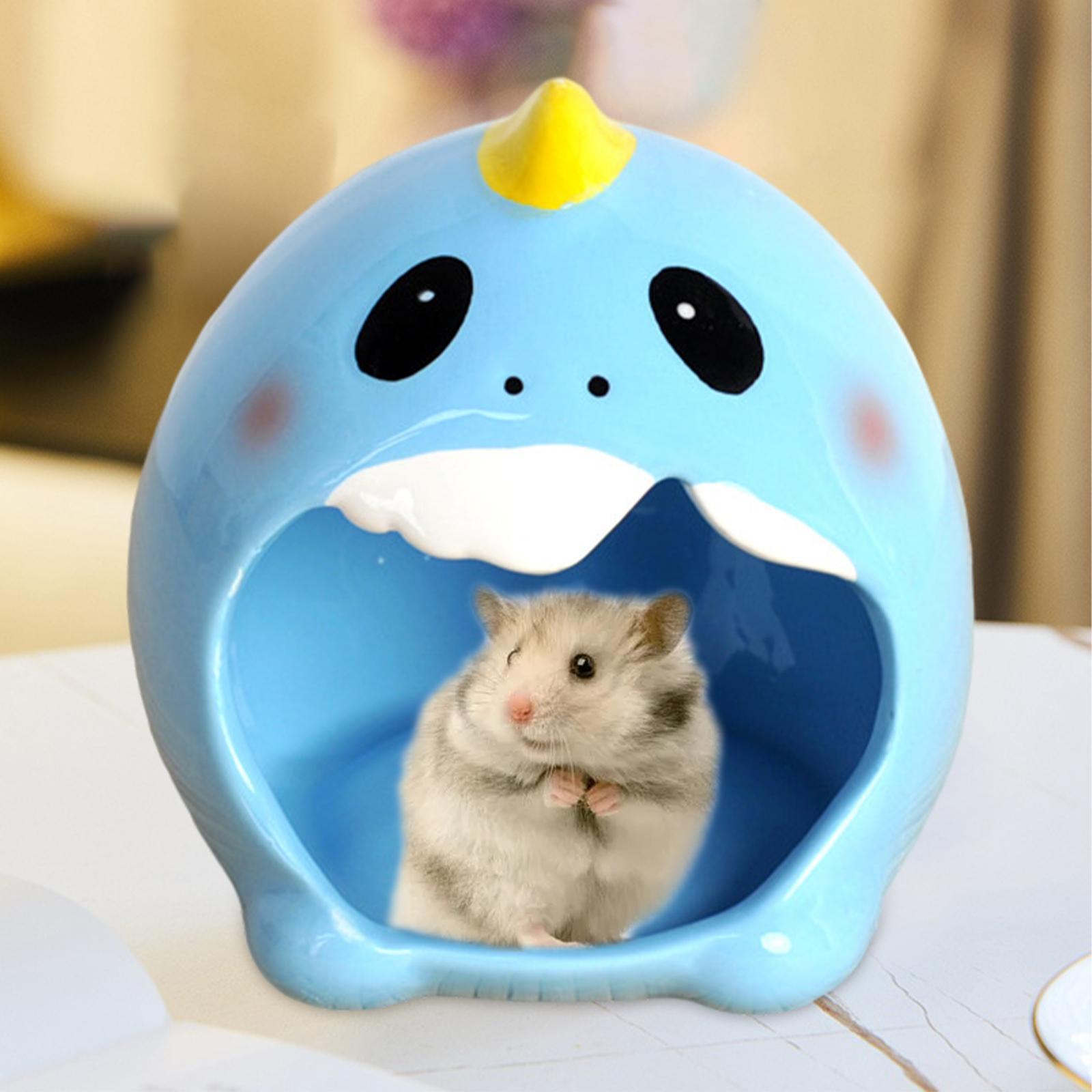 Ceramic Hamster Hideout Nest, Hamster Sand Bath, Summer Cooling Small Animal Pet Nesting Habitat Cage