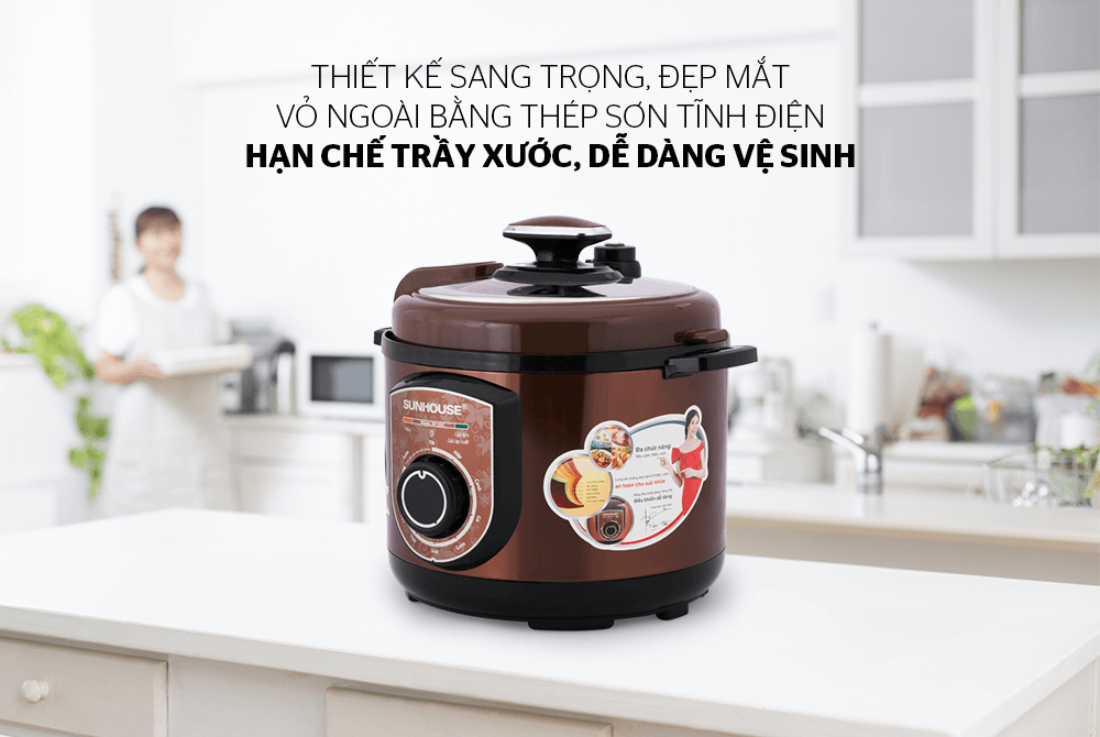 Nồi Áp Suất Điện Đa Năng Sunhouse SHD1550 Màu Ngẫu Nhiên - Hàng chính hãng
