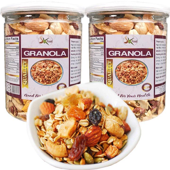 Combo 2 Hũ Granola ngũ cốc dinh dưỡng giúp ăn kiêng giảm cân hiệu quả - Mỗi Hũ 300G