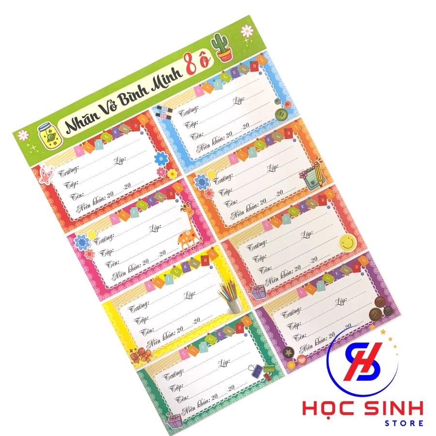 Bộ 24 Cái Nhãn Vở Decal Bình Minh Có Keo Sẵn Dễ Thương ( Giao mẫu ngẫu nhiên )